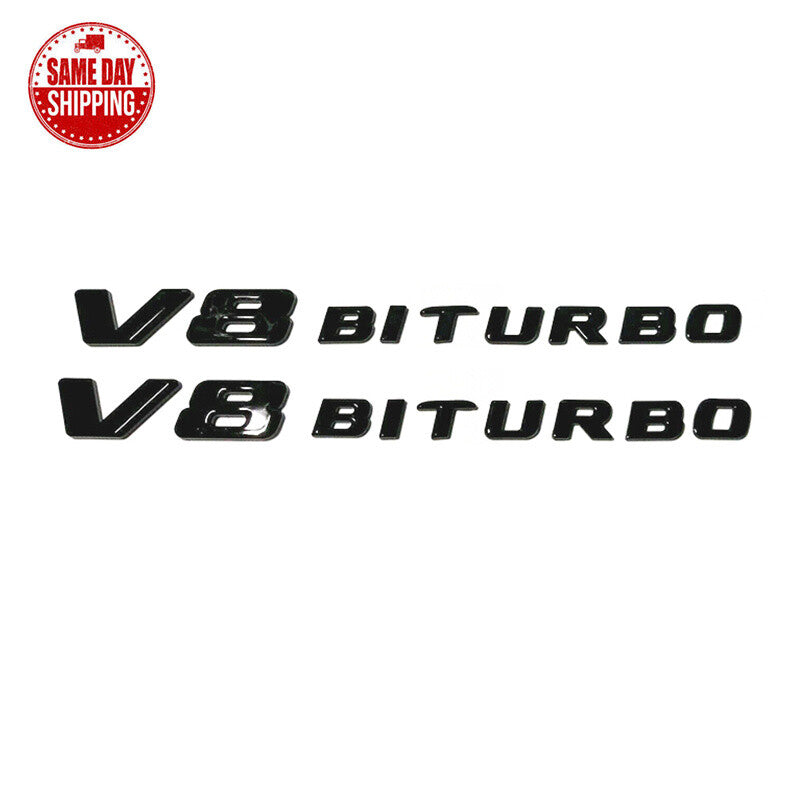 Gloss Black C63s AMG V8 BITURBO Trunk Badge Emblem For W205 C205 C63 C63S 2015+