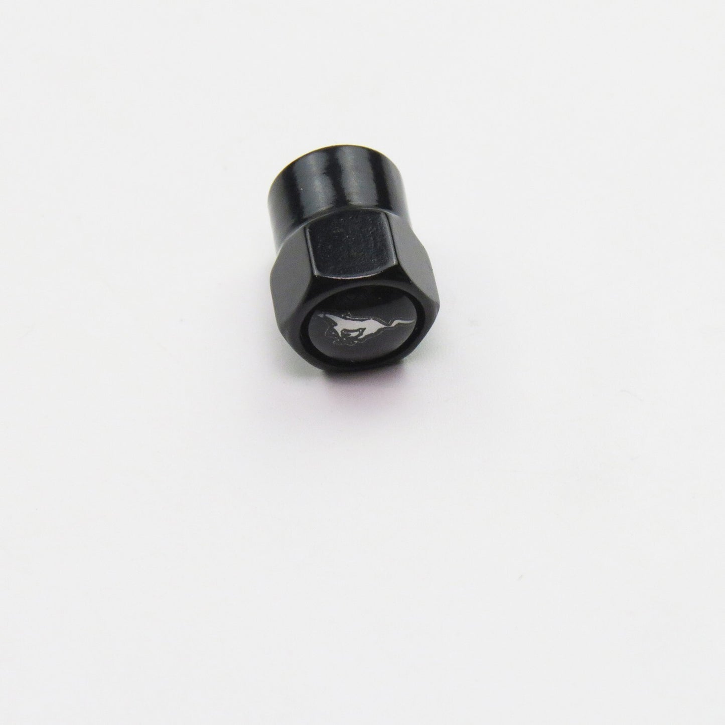 Compatible with Ford Mustang 4Pcs Tire Valve Stem Caps Black Anodized Aluminum