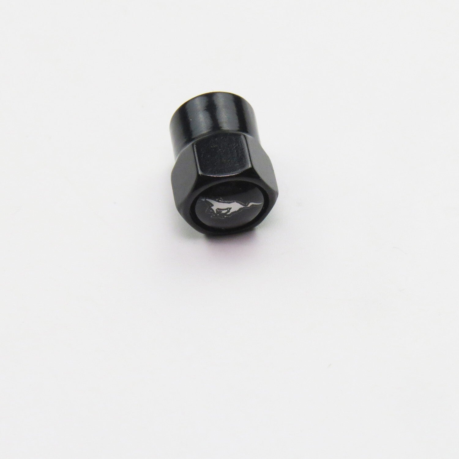 Compatible with Ford Mustang 4Pcs Tire Valve Stem Caps Black Anodized Aluminum