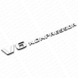 2x Mercedes 02-04 OEM Chrome V6 Kompressor Sport Side Fender Marker Emblem Badge