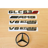GLC63S SUV AMG V8 BITURBO 4MATIC+ Rear Star Emblem Black Badge Set  W253 2015-22