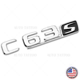 17-20 C63S AMG Emblem Trunk Lid Letter Logo Nameplate Badge Decorate OEM Chrome