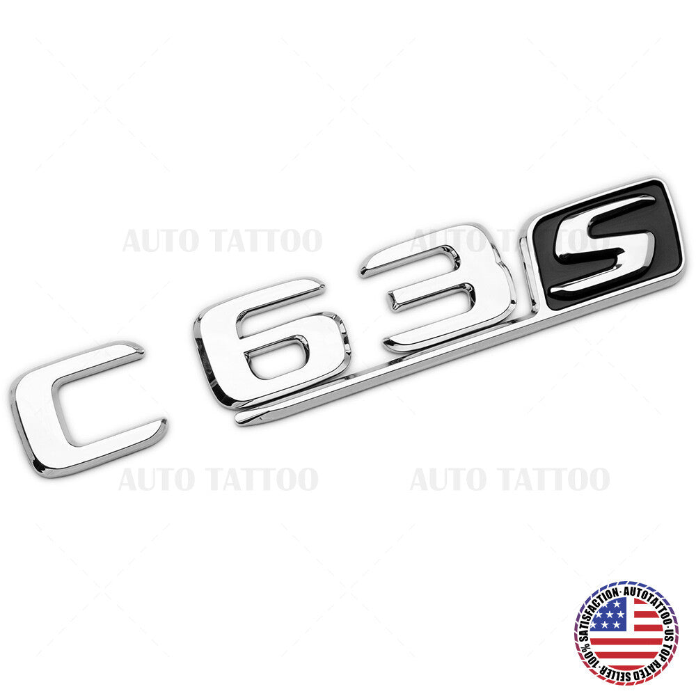 17-20 C63S AMG Emblem Trunk Lid Letter Logo Nameplate Badge Decorate OEM Chrome