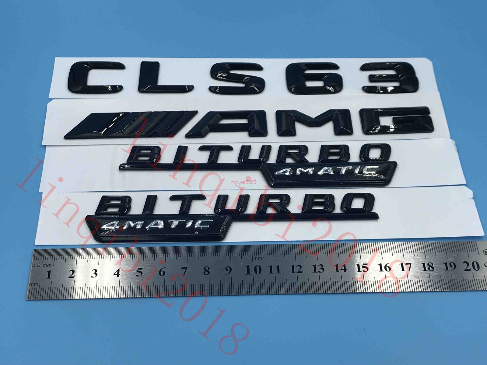 Gloss Black " CLS63 AMG BITURBO 4 MATIC" Number Emblem Sticker for Mercedes-Benz