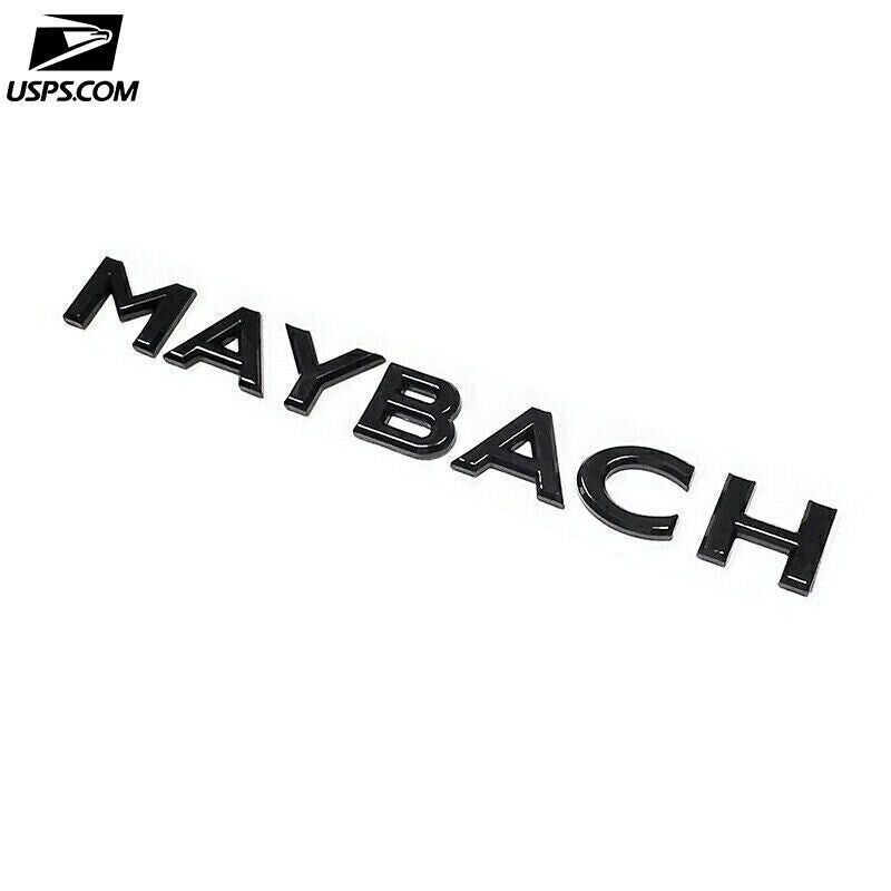 Genuine Gloss Black MAYBACH Letter Trunk Hatch Deco Emblem For Mercedes
