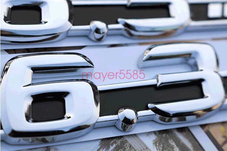 Chrome " E63+ AMG + 6.3 AMG" Letters Trunk Embl Badge Sticker for Mercedes Benz