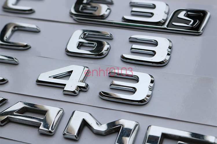 "S65 + AMG + V12 BITURBO" Letters Trunk Embl Badge Sticker for Mercedes Benz