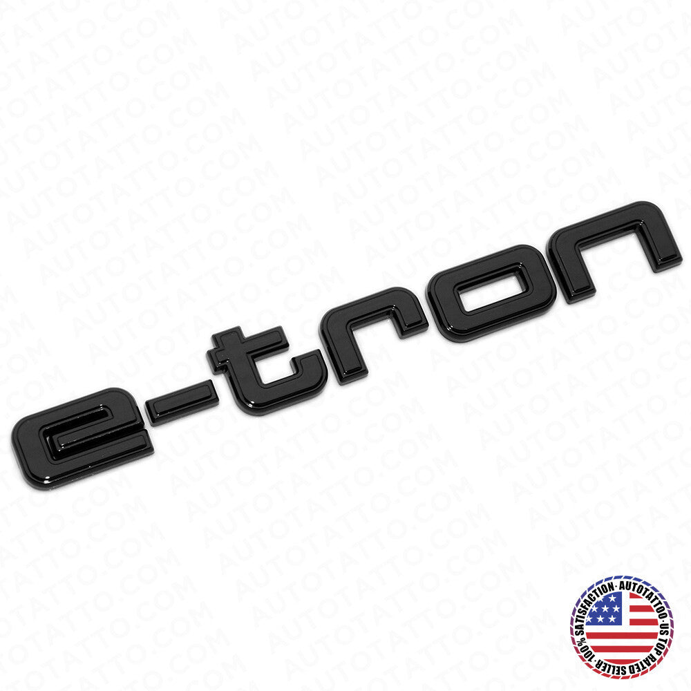 Audi e-tron Gloss Black Letter Liftgate Badge Trunk Emblem Badge Logo Sport