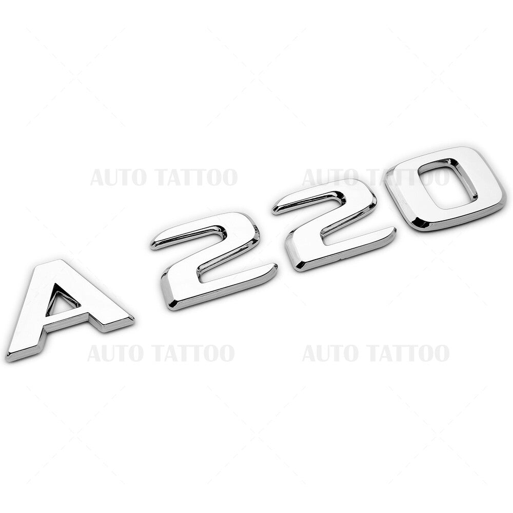 A220 AMG Sport Letter Emblem 3D Trunk Logo Nameplate Badge Decorate OEM Chrome