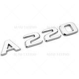 A220 AMG Sport Letter Emblem 3D Trunk Logo Nameplate Badge Decorate OEM Chrome