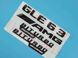 Gloss Black Flat " GLE63 AMG BITURBO" Trunk Embl Badge Sticker for Mercedes Benz