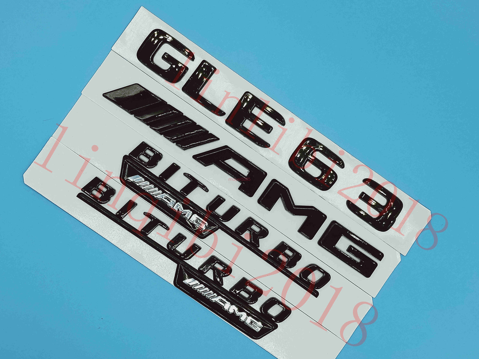 Gloss Black Flat " GLE63 AMG BITURBO" Trunk Embl Badge Sticker for Mercedes Benz
