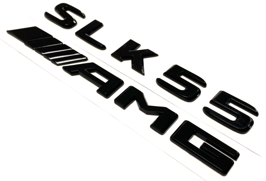 SLK55+AMG BLACK FOR MERCEDES REAR TRUNK EMBLEM BADGE NAMEPLATE DECAL NUMBERS