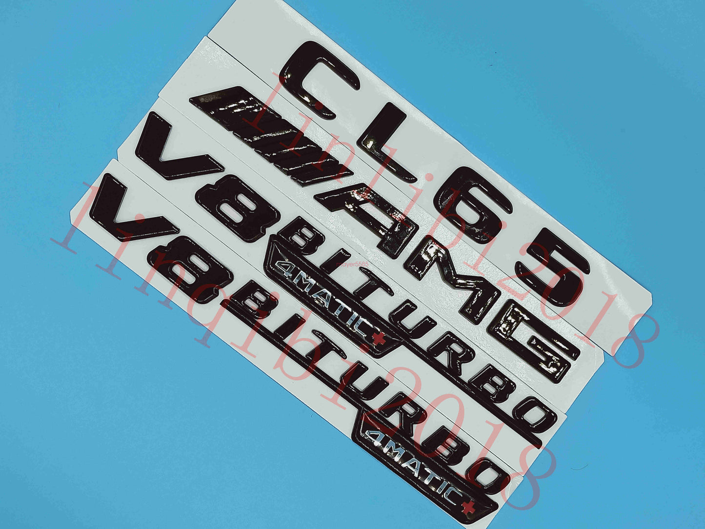 Gloss Black Flat CL65 AMG V8 BITURBO Trunk Embl Badge Sticker for Mercedes Benz