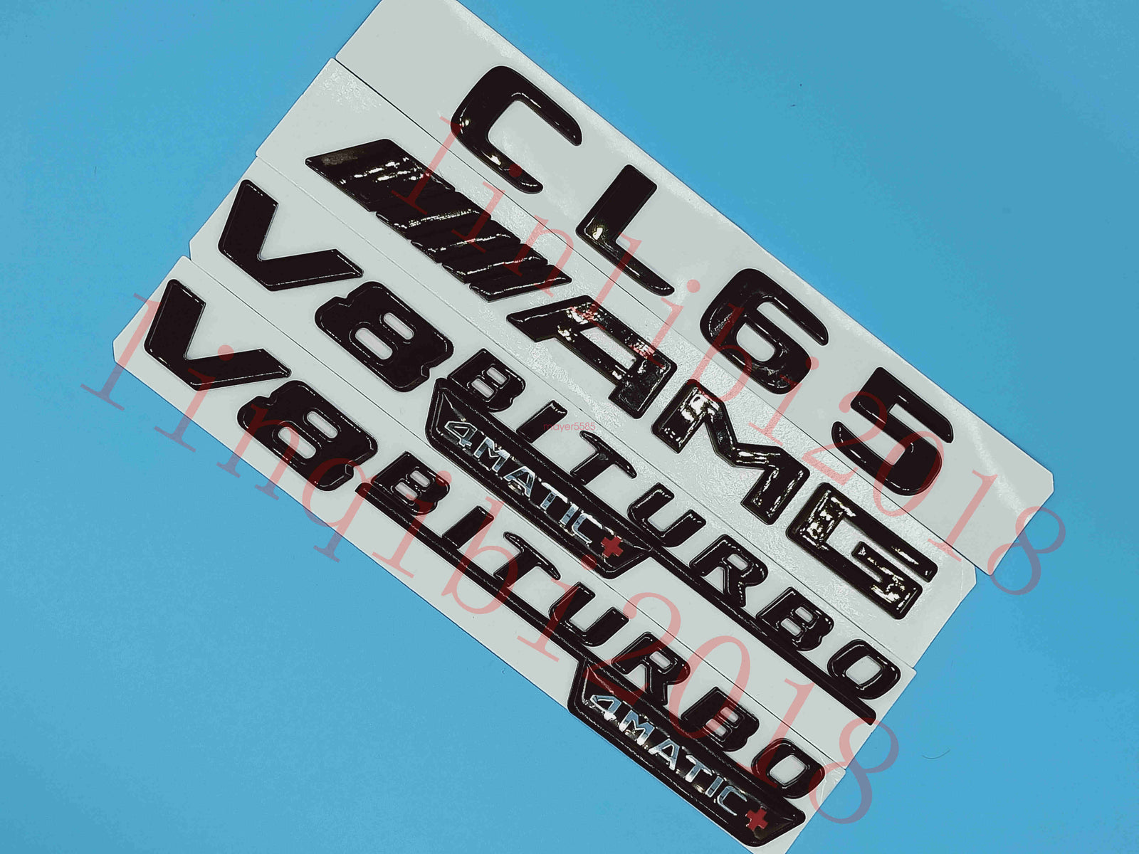 Gloss Black Flat CL65 AMG V8 BITURBO Trunk Embl Badge Sticker for Mercedes Benz