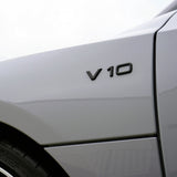 2x Audi Matte Black V10 Side Fender Marker Letter Nameplate Emblem Badge Sport