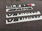 Gloss Black GLE63 AMG S V8 BITURBO PACKAGE Trunk Emblem Badge Sticker W166 C292