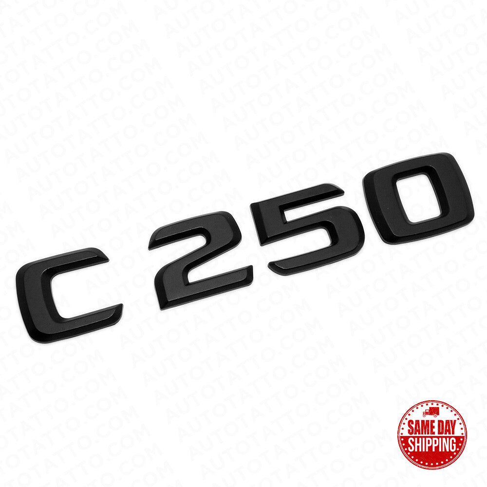 12-15 C 250 Letter Emblem 3D Trunk Logo Nameplate Badge Decoration AMG Black