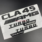 Matte black CLA45 AMG TURBO 4 MATIC Trunk Emblem Badge Sticker For Mercedes Benz