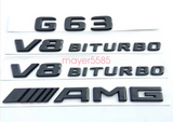 Gloss Black G63 AMG V8 BITURBO Trunk Emblem Badge Sticker For Mercedes Benz G63