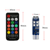 1 Set 168 194 T10 Car Parking Lights RGB LED Bulbs w/RF Remote Control Universal