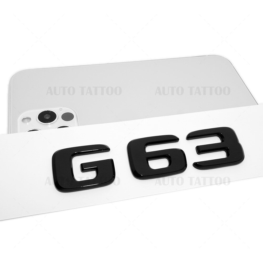 19-21 G63 AMG Letter Emblem Rear Body Logo Nameplate Badge Decorate Gloss Black