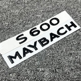 2PCS Glossy Black S600 MAYBACH Letters Trunk Badge Emblem For Benz S-Class S600