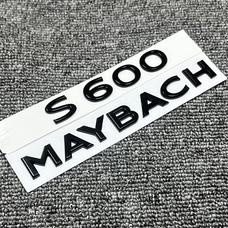 2PCS Glossy Black S600 MAYBACH Letters Trunk Badge Emblem For Benz S-Class S600