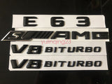 Gloss Black E63 + S AMG V8 BITURBO Trunk Emblem Badge Sticker