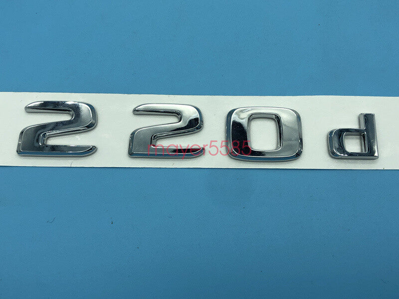 Chrome " C220d " Number Letters Rear Trunk Badge Emblem for Mercedes Benz C220d