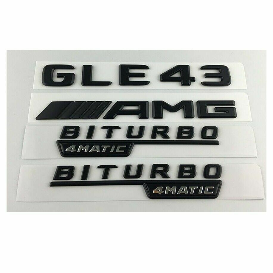 Black Trunk Emblems Badges for Mercedes Benz W166 C292 GLE43 AMG BITURBO 4MATIC