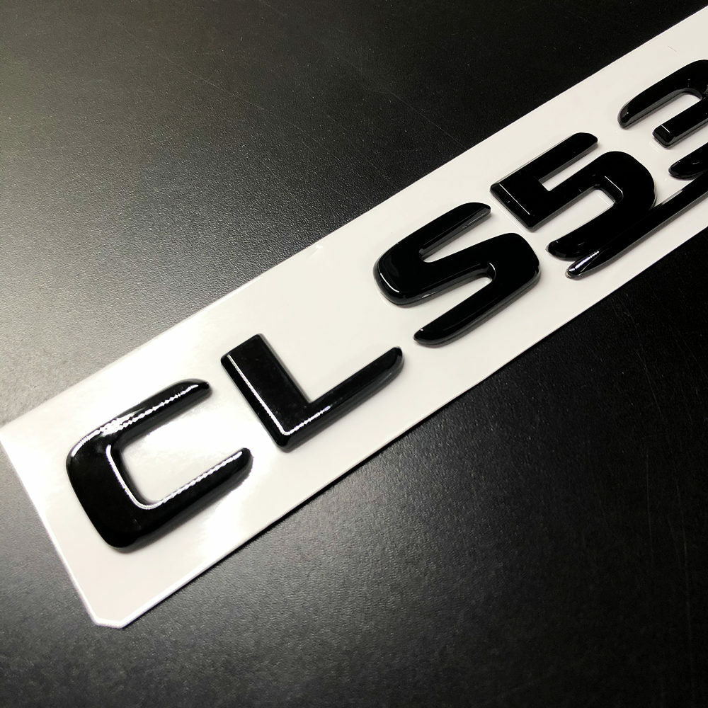 1Set CLS53S Chrome Black S Car Rear Trunk Lid Sticker Emblem For Mercedes-Benz