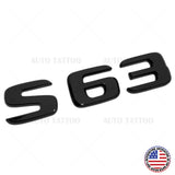 18-21 S 63 AMG Letter 3D Emblem Trunk Logo Nameplate Badge Decorate Gloss Black