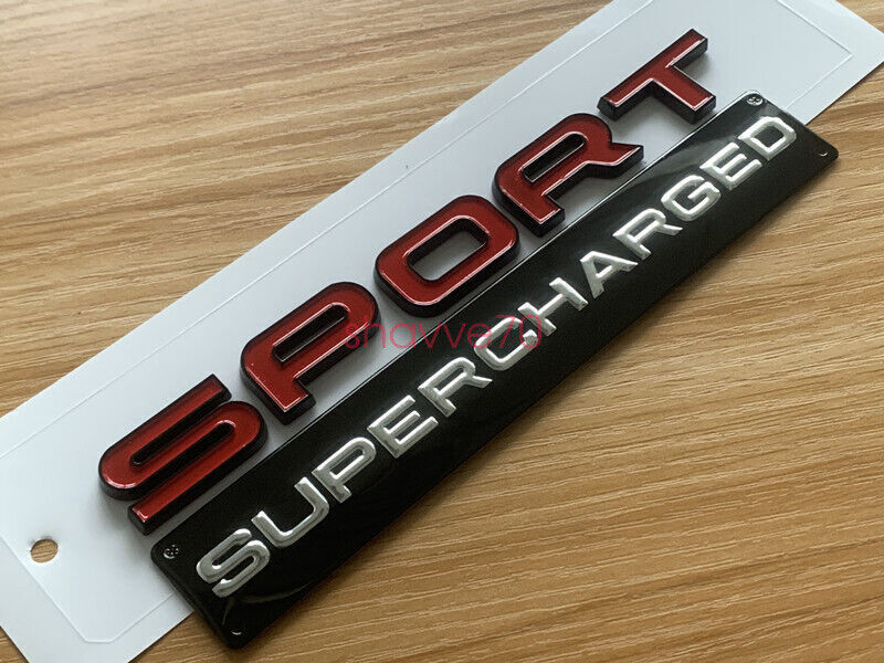 FOR Range Rover SPORT Glossy RED BLACK Lettering SUPERCHARGED Land Badge Emblem