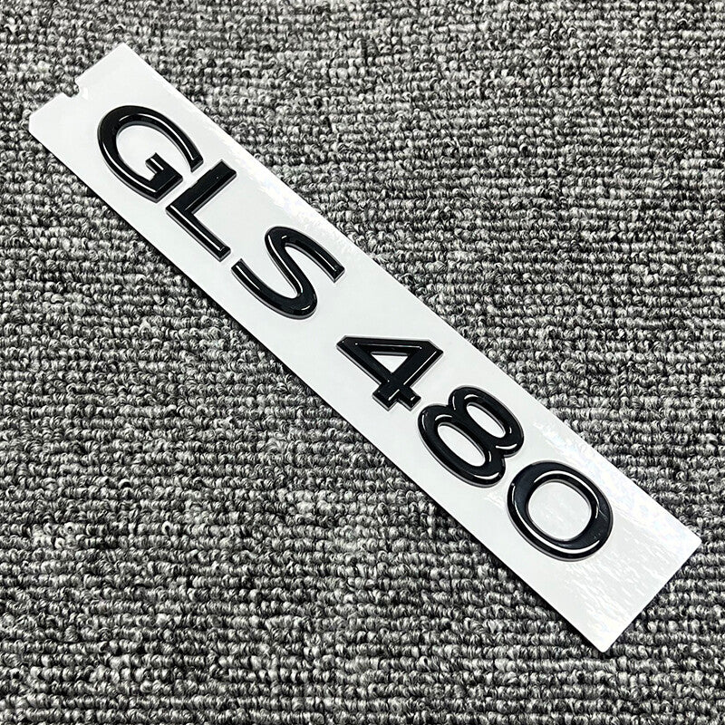 Gloss Black GLS480 Number Trunk Letters Badge Emblems Sticker For Mercedes Benz