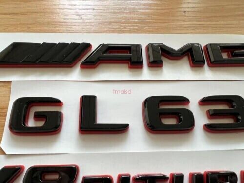 Black RED GL63 AMG V8 BITURBO Emblem Badge Sticker Set For Mercedes