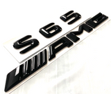 2X BLACK S65+AMG FOR MERCEDES S65 REAR TRUNK EMBLEM BADGE NAMEPLATE DECAL