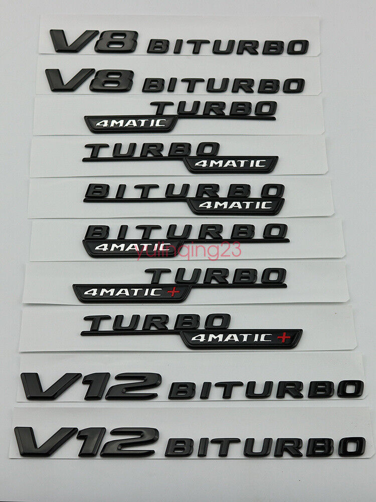 Matte black GLE43 AMG BITURBO 4MATIC Trunk Emblem Badge Sticker Mercedes