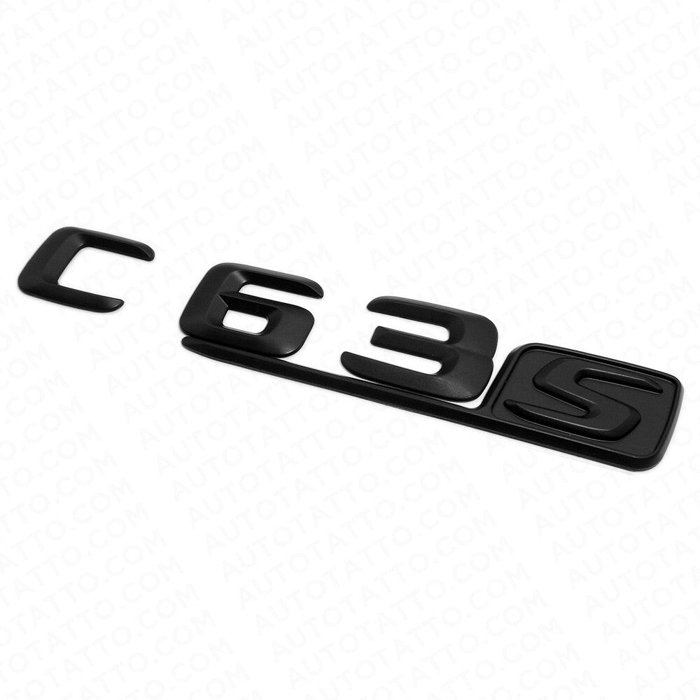 15-16 C 63 S AMG Letter Emblem Trunk 3D Logo Badge Decorate Sport Matte Black