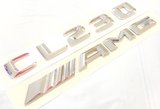 2X CL230+AMG CHROME FOR MERCEDES REAR TRUNK EMBLEM BADGE NAMEPLATE DECAL NUMBERS