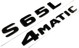 GLOSS BLACK S65L+4MATIC FOR MERCEDES S65 REAR TRUNK EMBLEM BADGE NAMEPLATE DECAL