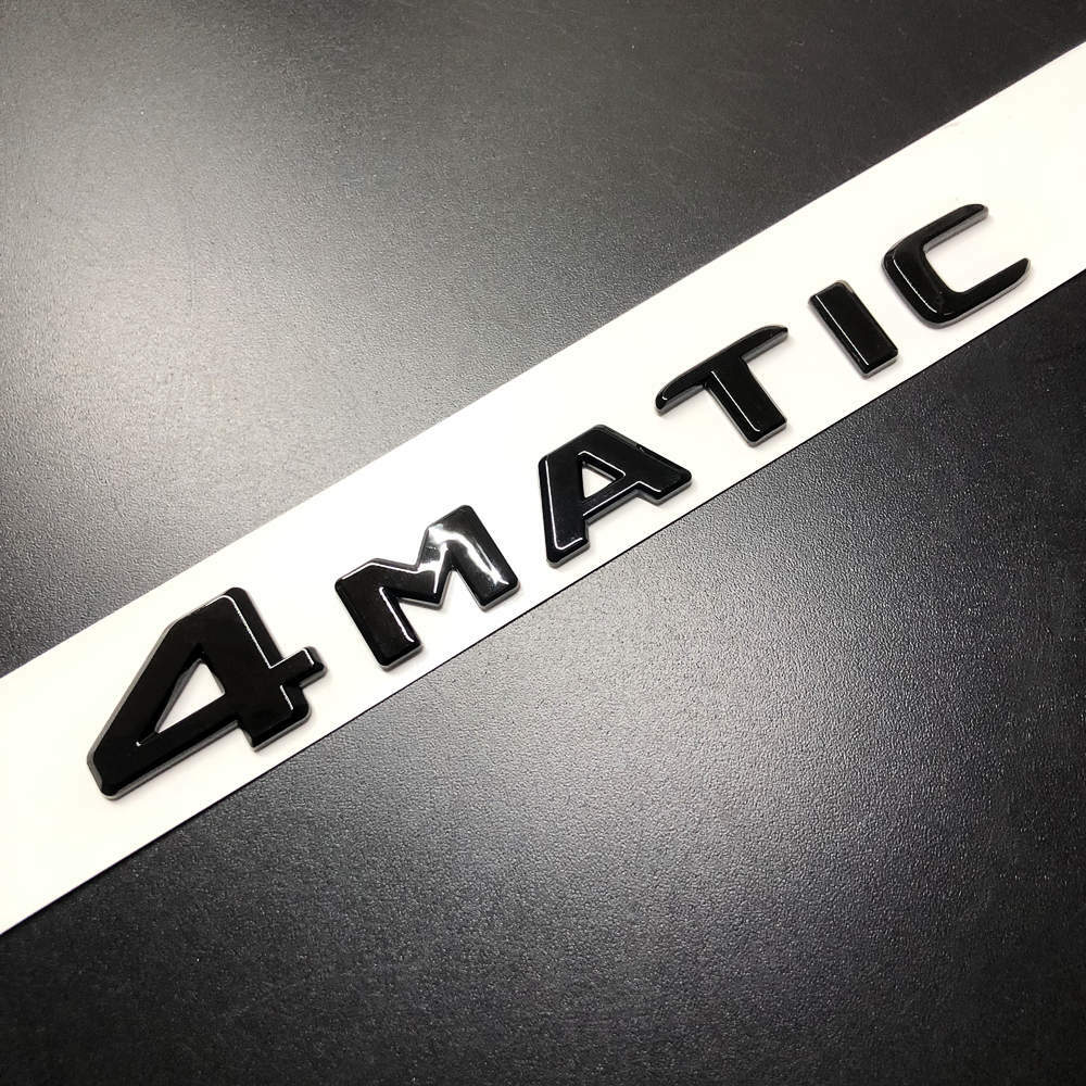 4Matic Gloss Black Car Rear Trunk Lid Sticker Emblem For Mercedes-Benz 2017-23