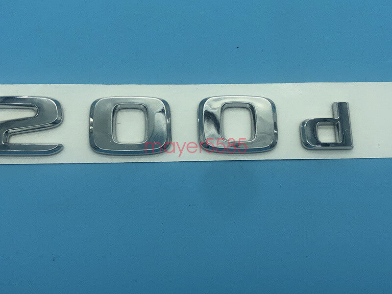 Chrome " E200d " Number Letters Rear Trunk Badge Emblem for Mercedes Benz E200d