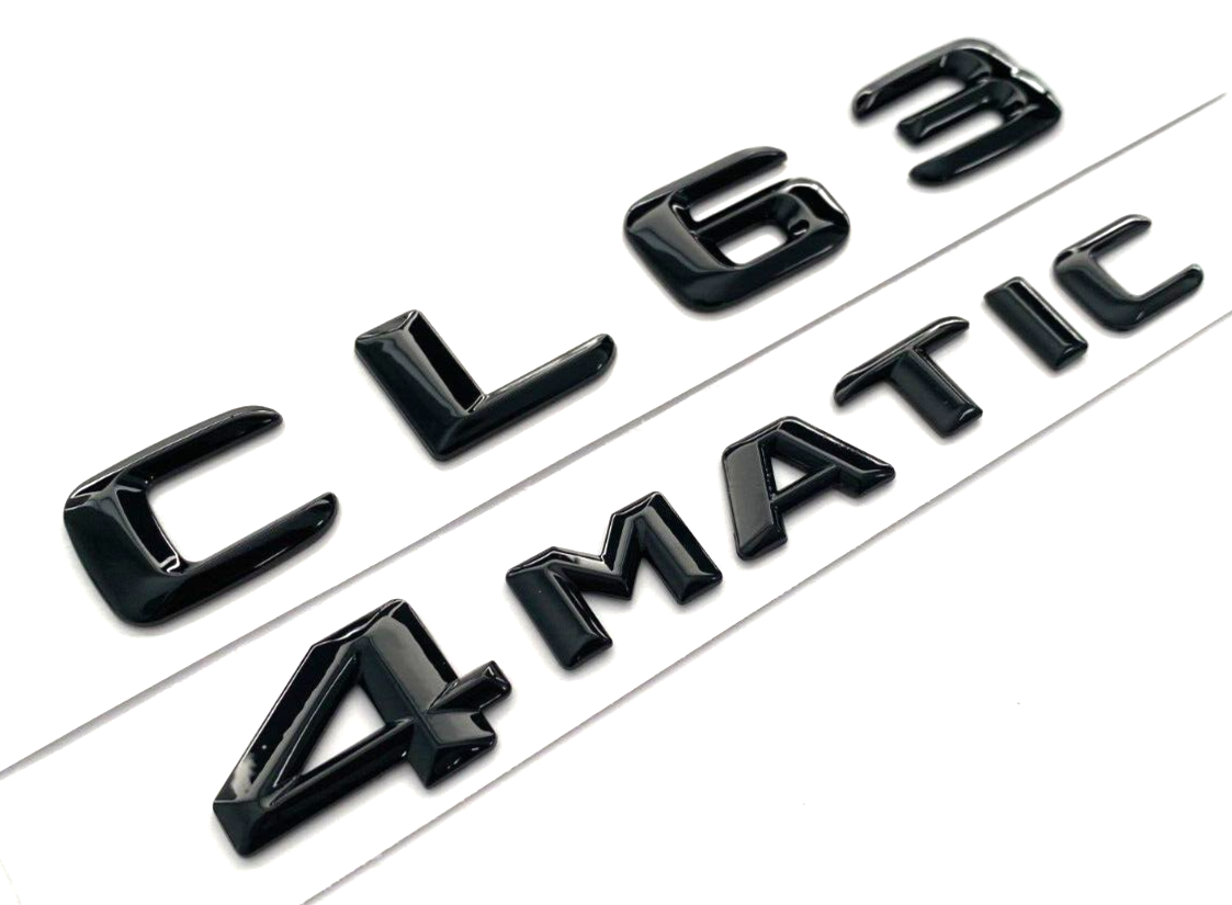 BLACK CL63+4MATIC FOR MERCEDES CL63 REAR TRUNK NAMEPLATE EMBLEM BADGE DECAL