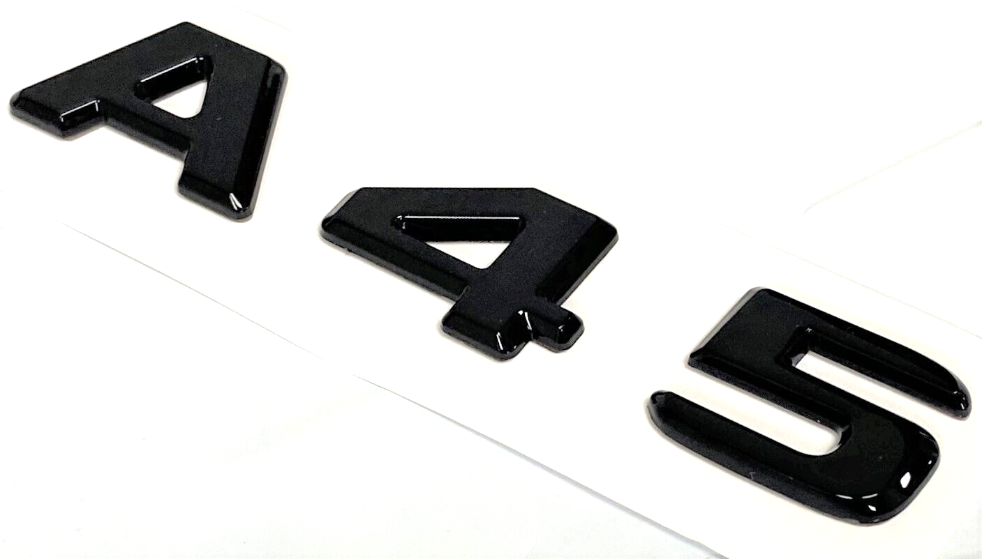 A45 BLACK FOR MERCEDES REAR TRUNK EMBLEM BADGE NAMEPLATE DECAL LETTER NUMBERS