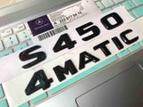 Gloss Black " S450 4 MATIC " Number Letters Trunk Badge Emblem