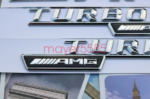 GLA45 + AMG + TURBO 4 MATIC Letters Trunk Embl Badge Sticker for Mercedes Benz