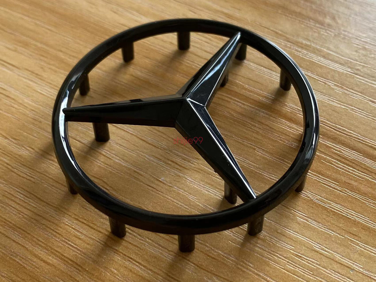 New FOR Mercedes-Benz M-B w/ Pins Glossy Black Star Emblem Badge 2" 52mm AMG