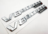 V8 BiTurbo 4Matic+ Emblem Side Fender 3D Chrome Badge for Mercedes AMG CL63 E63