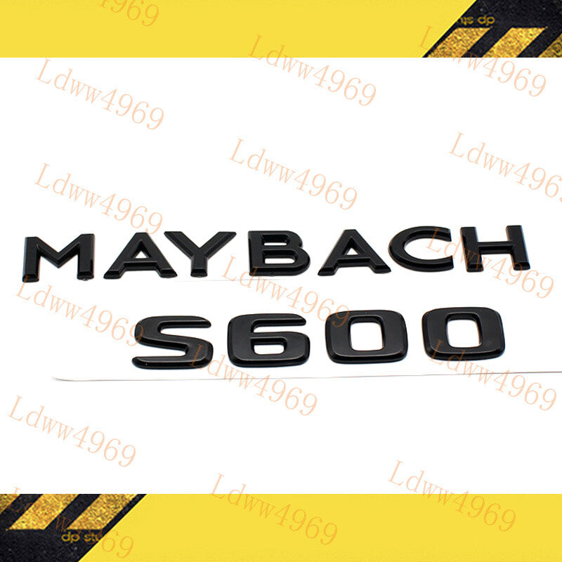 For S-Class W222 S600 Maybach Glossy Black Rear Trunk Emblem Decal Badge Sticker